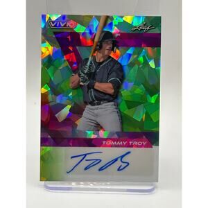 2024 Leaf Vivid Baseball Tommy Troy Green Crystal Auto 3/4 SP Diamondbacks